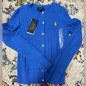 Polo Ralph Lauren girls cableknit sweater cardigan 8-10